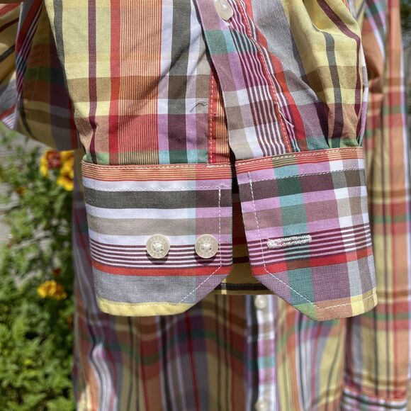 46664 It's in our Hands Colorful Plaid Button Down Shirt Mens Large N.Mandela 41 - Picture 6 of 16